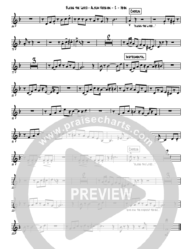 Bless The Lord French Horn (Westover Hills Music)