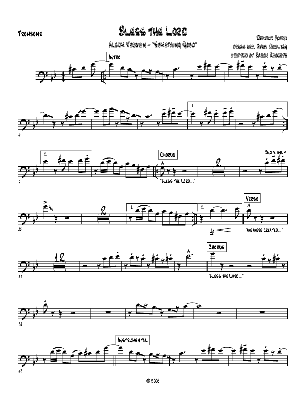 Bless The Lord Trombone (Westover Hills Music)