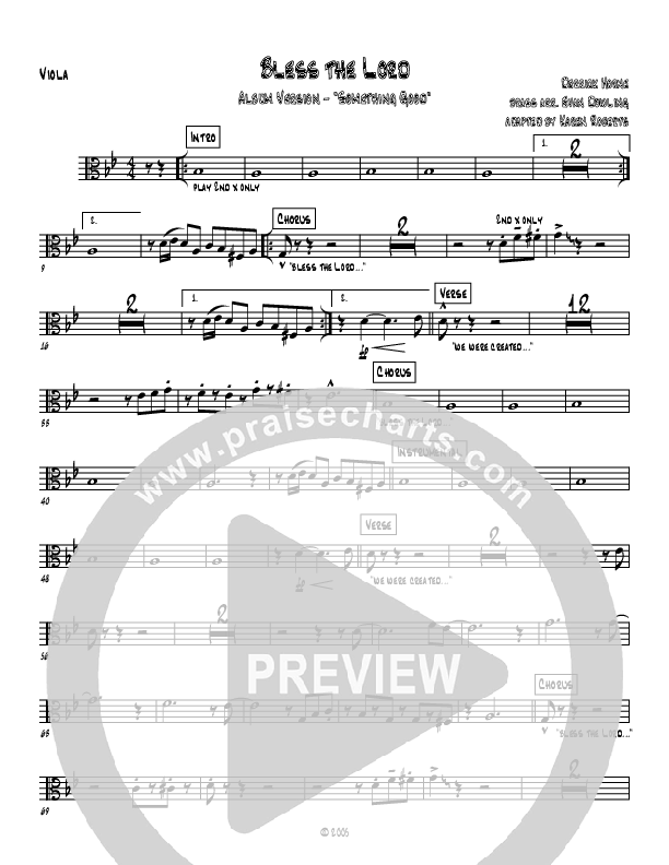 Bless The Lord Viola (Westover Hills Music)