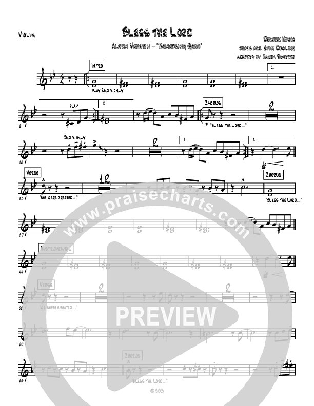 Bless The Lord Violins (Westover Hills Music)