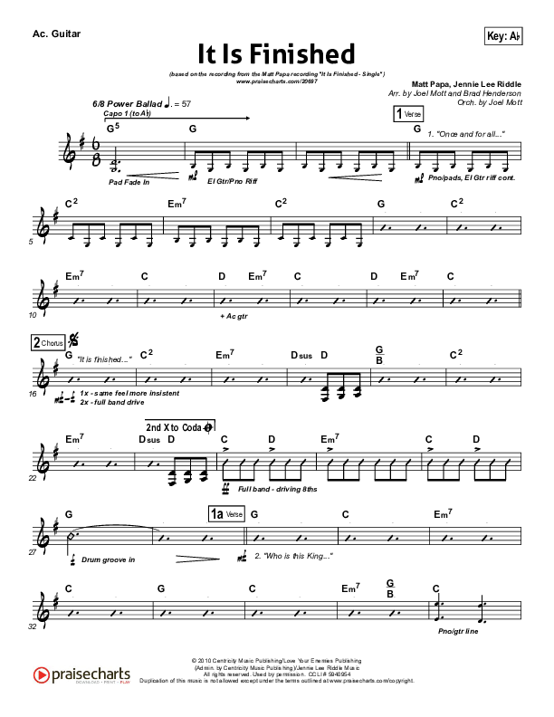 It Is Finished Acoustic Guitar (Matt Papa)