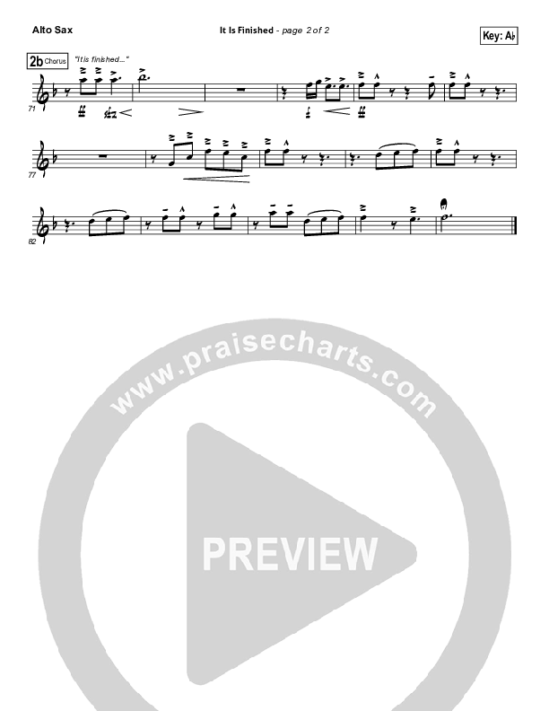 It Is Finished Alto Sax (Matt Papa)
