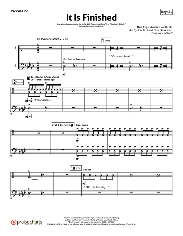 It Is Finished Percussion (Matt Papa)