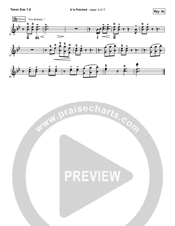 It Is Finished Tenor Sax 1/2 (Matt Papa)