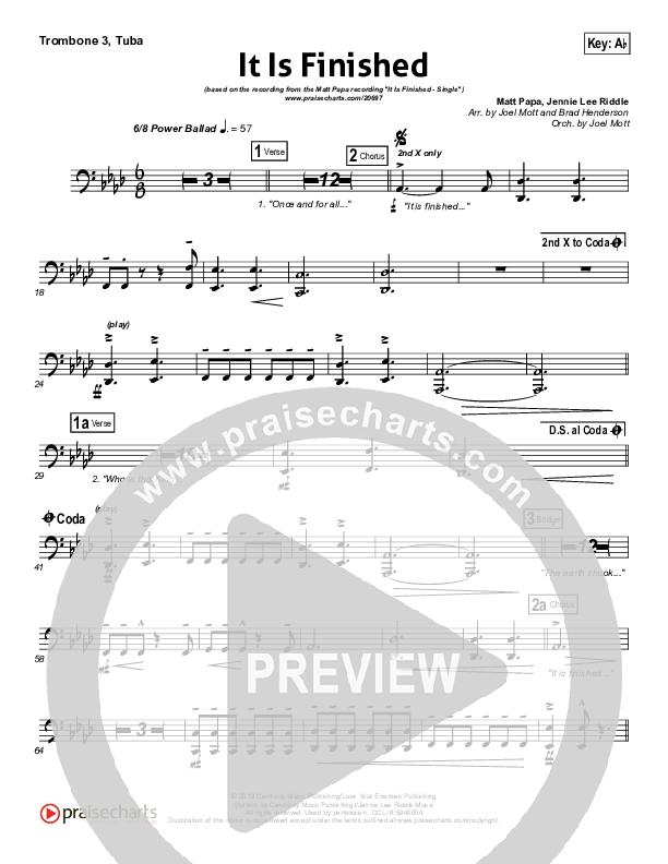 It Is Finished Trombone 3/Tuba (Matt Papa)