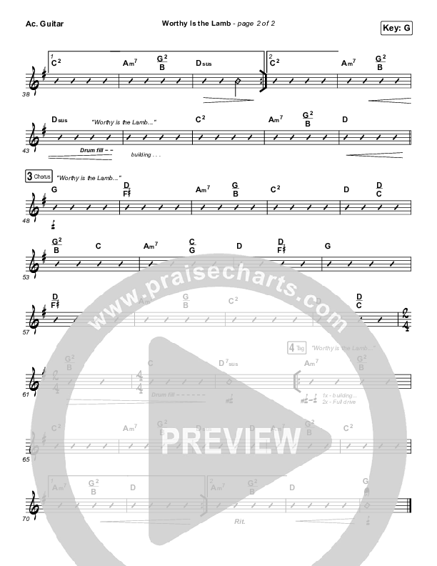 Worthy Is The Lamb Acoustic Guitar (Hillsong Worship)