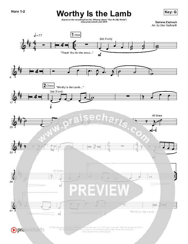 Worthy Is The Lamb Brass Pack (Hillsong Worship)