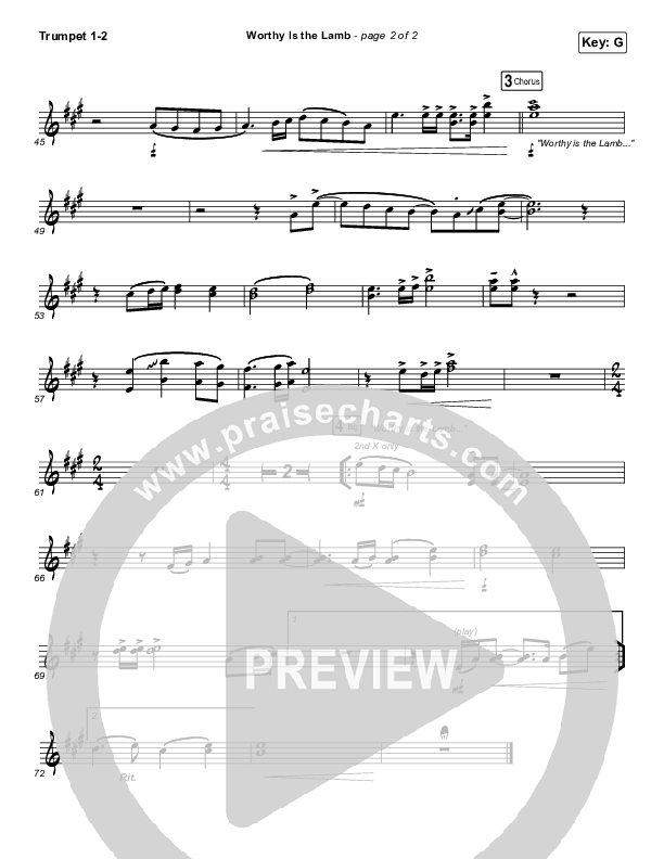 Worthy Is The Lamb Trumpet 1,2 (Hillsong Worship)