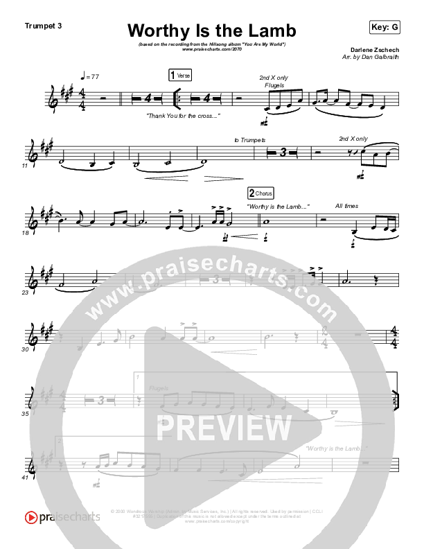 Worthy Is The Lamb Trumpet 3 (Hillsong Worship)