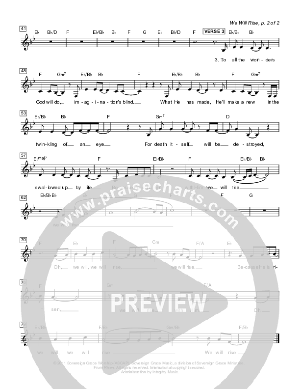 We Will Rise Lead Sheet (Sovereign Grace)