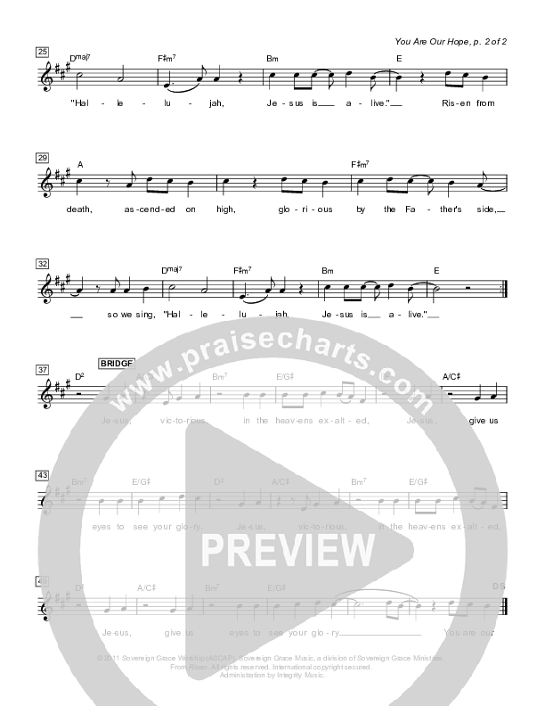 You Are Our Hope Lead Sheet (Sovereign Grace)