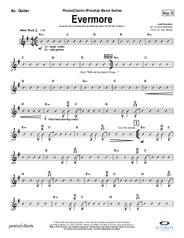 Evermore Acoustic Guitar (Hillsong Worship)