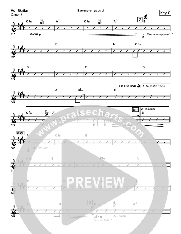 Evermore Acoustic Guitar (Capo 1) (Hillsong Worship)