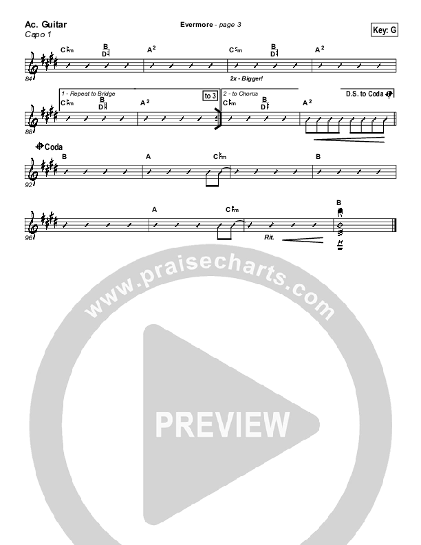 Evermore Acoustic Guitar (Capo 1) (Hillsong Worship)