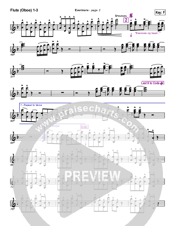 Evermore Flute/Oboe 1/2/3 (Hillsong Worship)