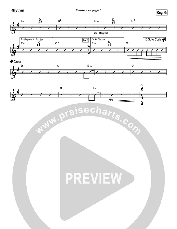 Evermore Rhythm Chart (Hillsong Worship)