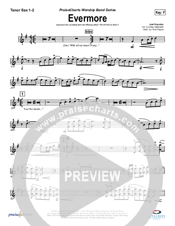 Evermore Tenor Sax 1/2 (Hillsong Worship)