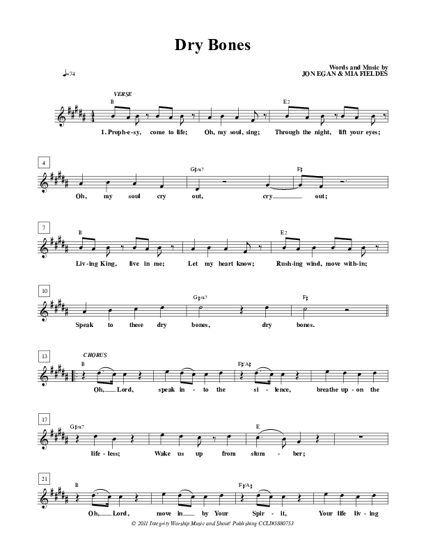 Dry Bones Lead Sheet (New Life Worship)