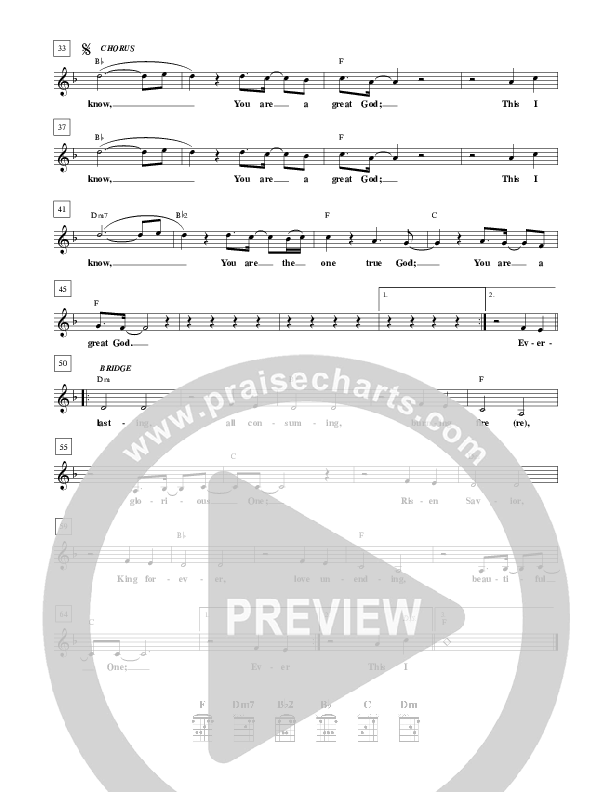 This I Know Lead Sheet (New Life Worship)