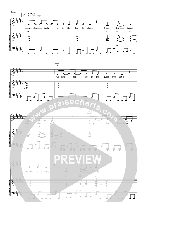 Bless The Lord Piano/Vocal (New Life Worship)