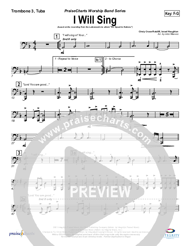 I Will Sing Trombone 3 (Lakewood Church)