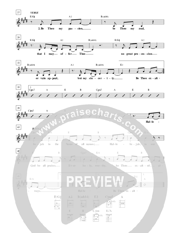Be Thou Exalted Lead Sheet (New Life Worship)