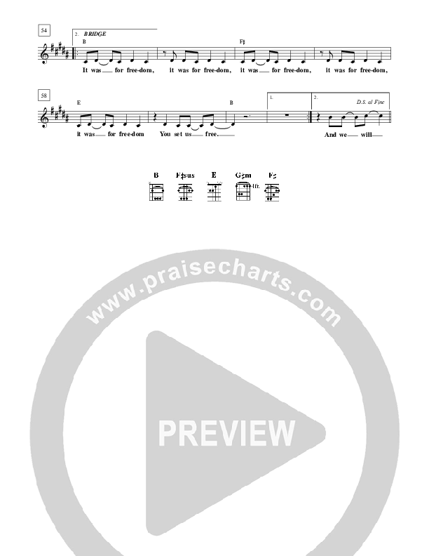 It Was For Freedom Lead Sheet (New Life Worship)