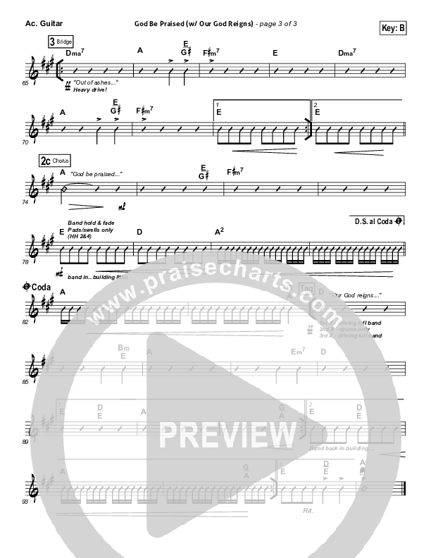 God Be Praised (with Our God Reigns) Acoustic Guitar (New Life Worship)