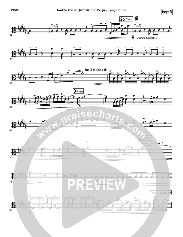 God Be Praised (with Our God Reigns) Viola (New Life Worship)