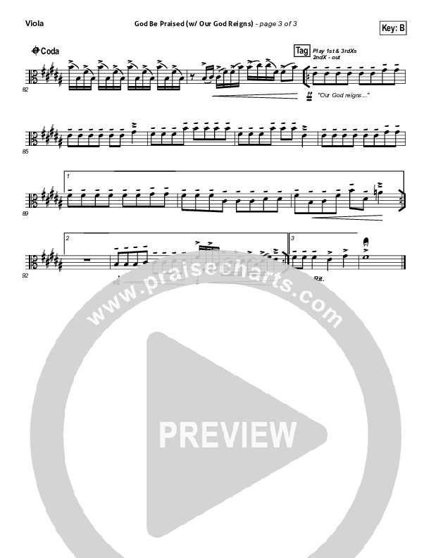 God Be Praised (with Our God Reigns) Viola (New Life Worship)