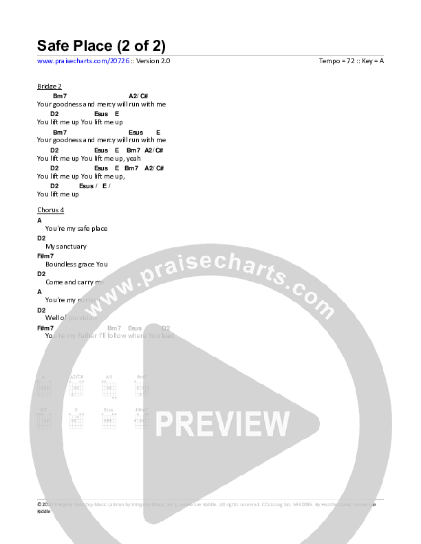 Safe Place Chord Chart (Heather Land)