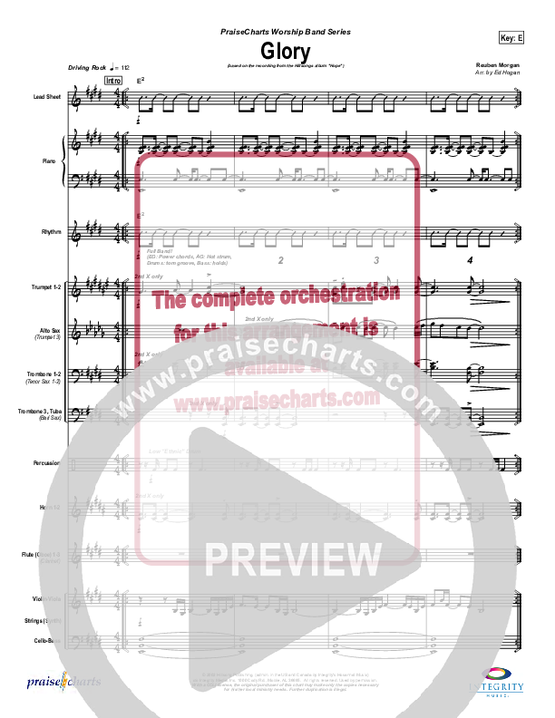 Glory Conductor's Score (Hillsong Worship)