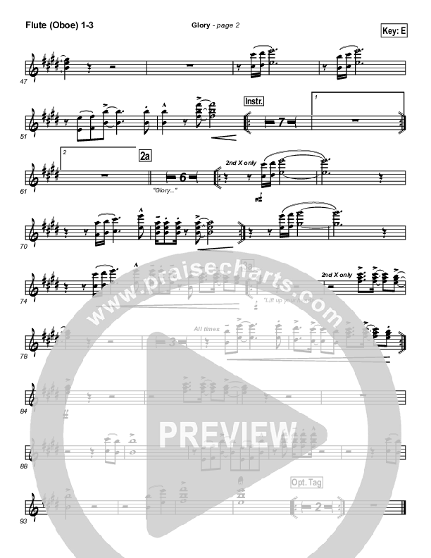 Glory Flute/Oboe 1/2/3 (Hillsong Worship)