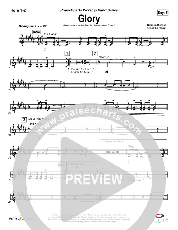 Glory French Horn 1/2 (Hillsong Worship)