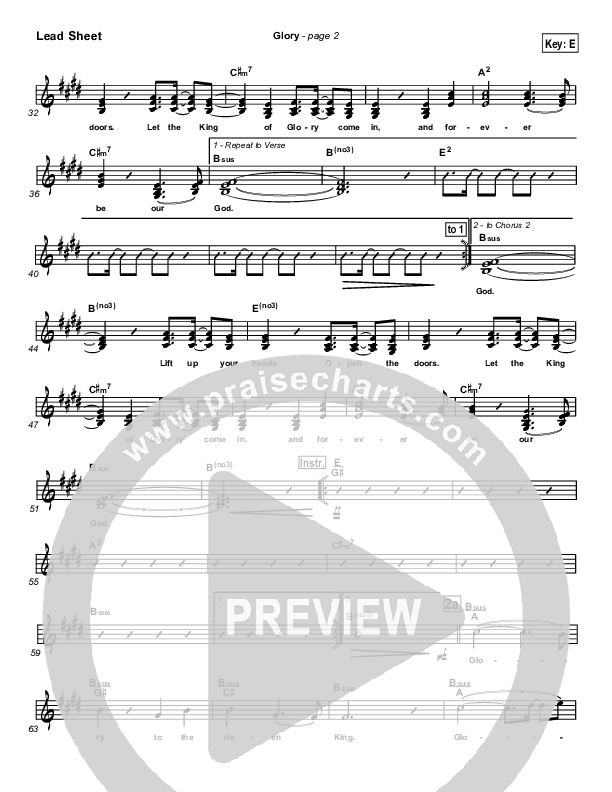 Glory Lead Sheet (Hillsong Worship)