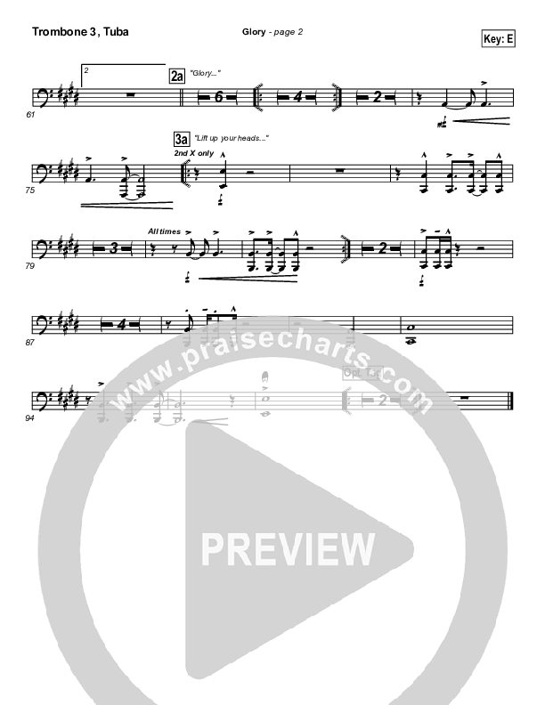 Glory Trombone 3/Tuba (Hillsong Worship)