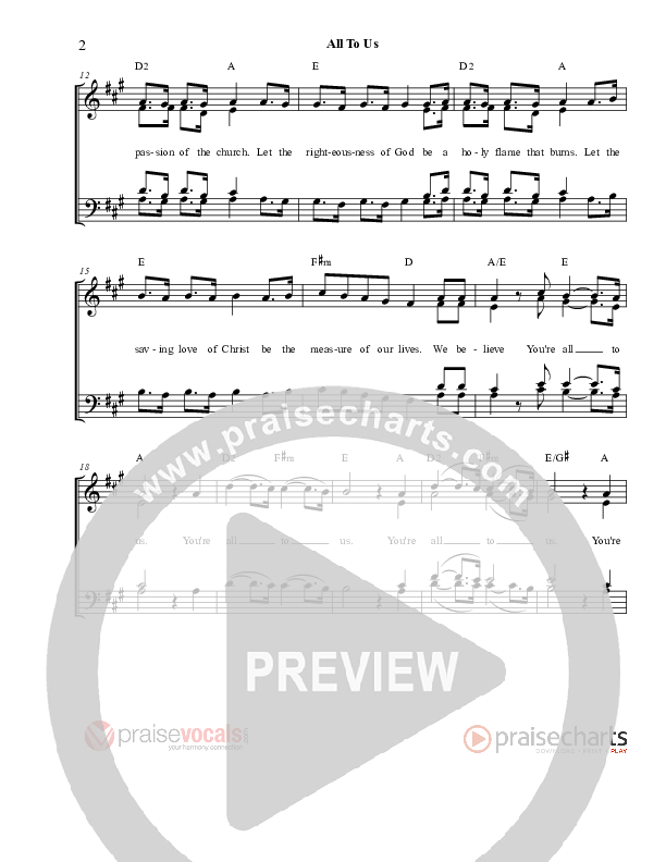 All To Us Lead Sheet (PraiseVocals)