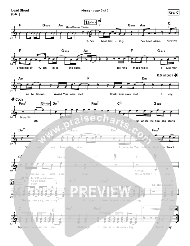 Mercy Lead Sheet (Patrick Ryan Clark)