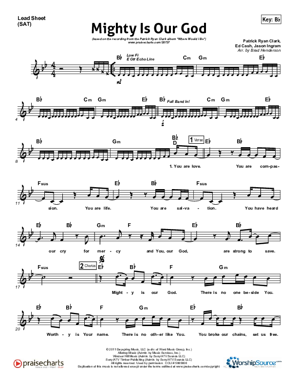 Mighty Is Our God Lead Sheet (Patrick Ryan Clark)