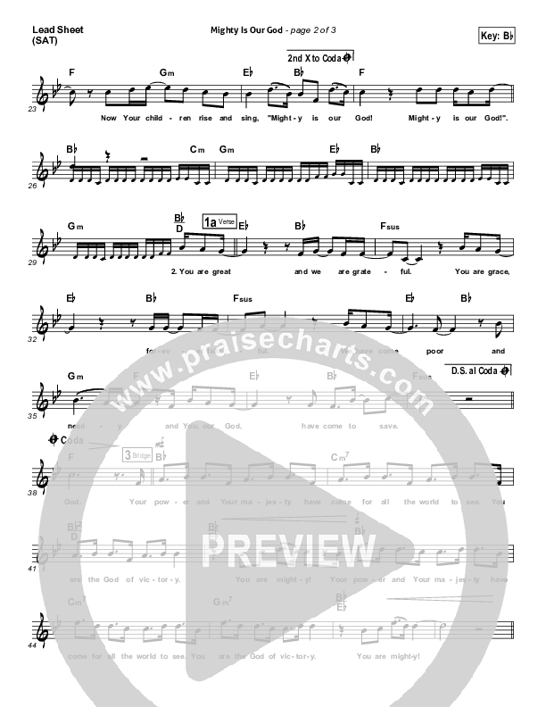 Mighty Is Our God Lead Sheet (SAT) (Patrick Ryan Clark)