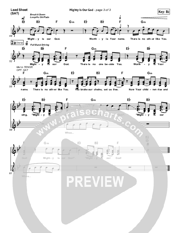 Mighty Is Our God Lead Sheet (Patrick Ryan Clark)