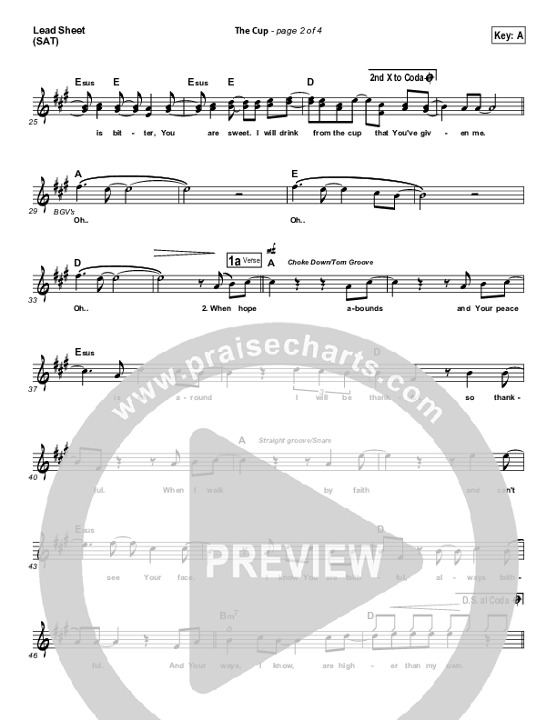 The Cup Lead Sheet (Patrick Ryan Clark)