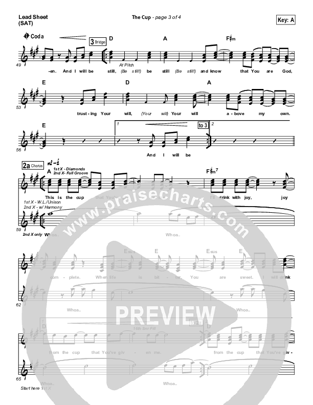 The Cup Lead Sheet (Patrick Ryan Clark)