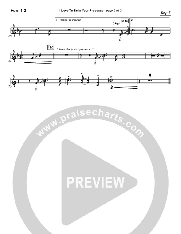 I Love To Be In Your Presence Brass Pack (Paul Baloche)