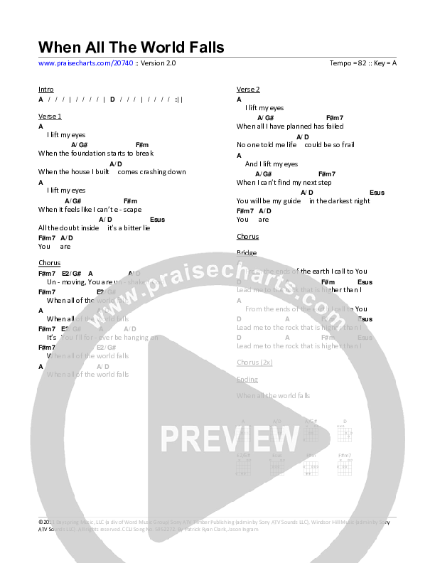 When All The World Falls Chord Chart (Patrick Ryan Clark)