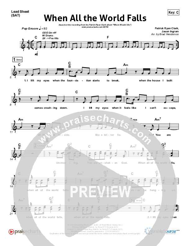 When All The World Falls Lead Sheet (Patrick Ryan Clark)
