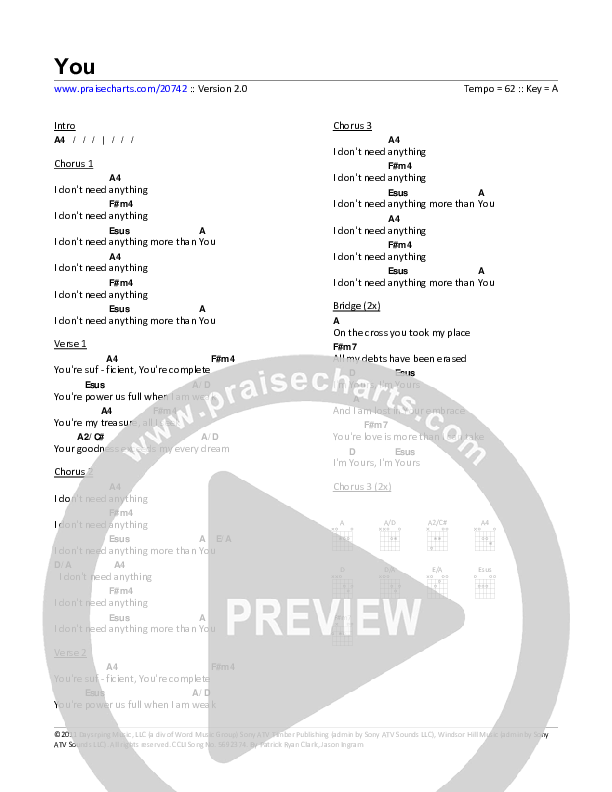You Chords & Lyrics (Patrick Ryan Clark)