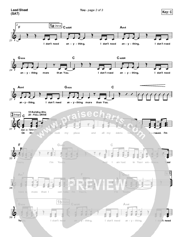 You  Lead Sheet (SAT) (Patrick Ryan Clark)