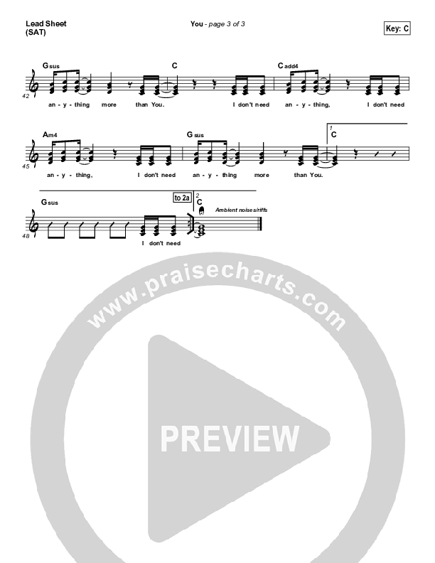 You  Lead Sheet (SAT) (Patrick Ryan Clark)