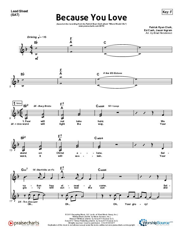 Because You Love Lead Sheet (Patrick Ryan Clark)